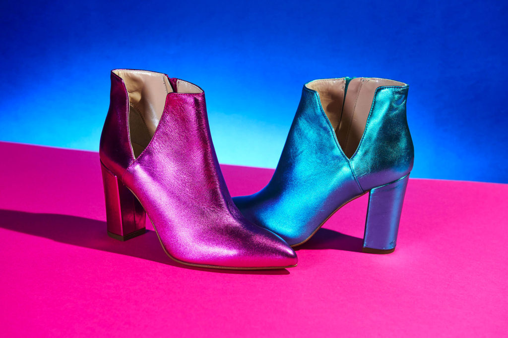 Fuchsia and blue Formentini ankle boots
