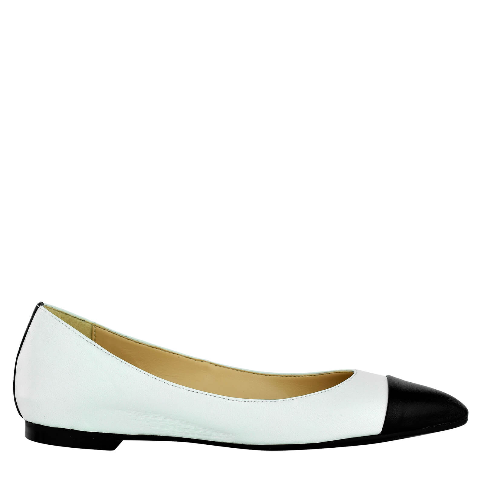 Two-tone flat shoes – White/Black - Formentini
