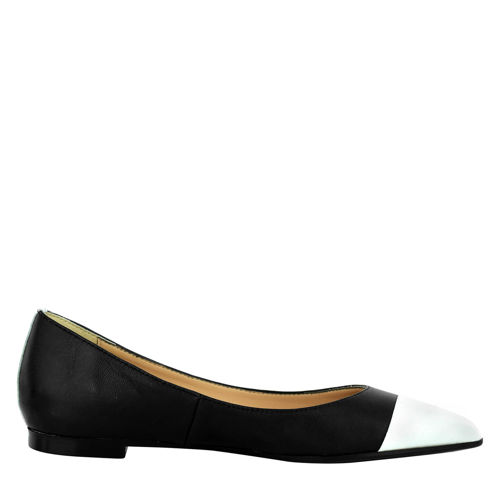 Two-tone flat shoes – Black/White - Formentini